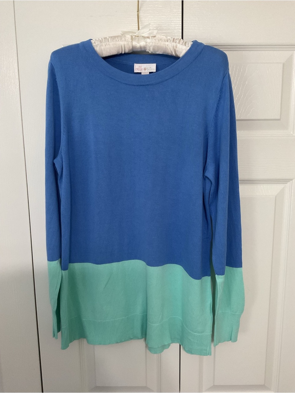 Kim Gravel Colorblock Long-Sleeve Knit Top